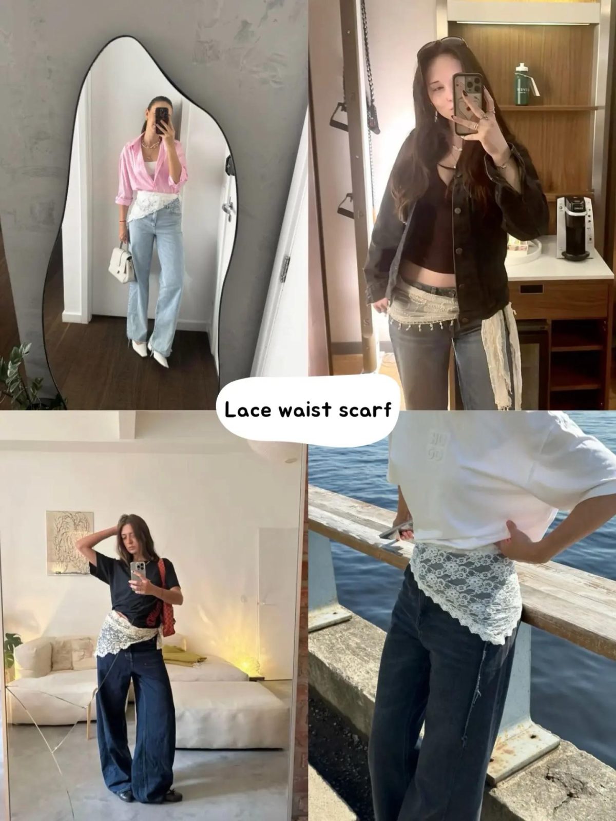 The Lace Waist Scarf: A Soft Detail That Changes the Whole Denim Look